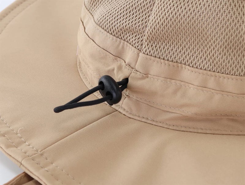 Connectyle Outdoor Kid's Fishing Sun Hat for Boy Adjustable Safari Hat Summer Beach Hat M Khaki - Image 5